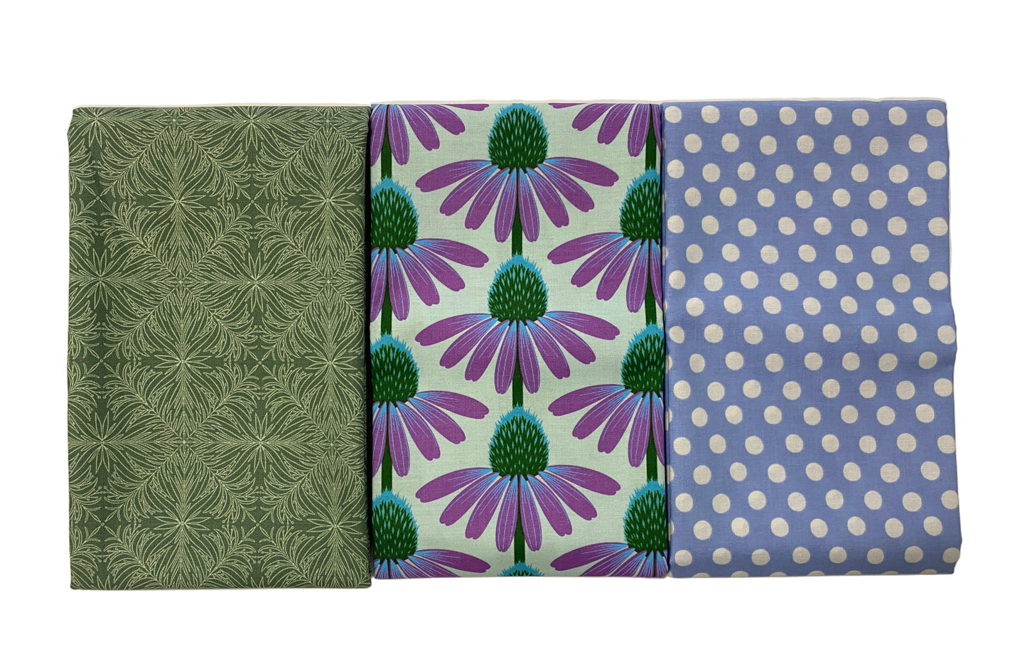3 Yard Precut Bundle Purple Green Riley Blake and Free Spirit Fabrics - (3) 1 Yard Cuts Great for 3 Yard Quilts