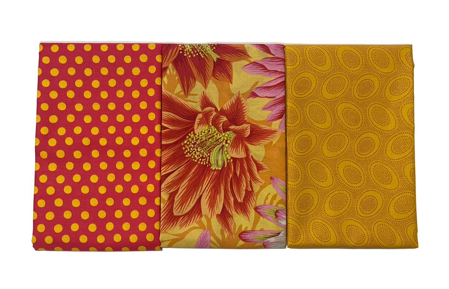 3 Yard Precut Bundle Orange Yellow Free Spirit Fabrics - (3) 1 Yard Cuts Great for 3 Yard Quilts