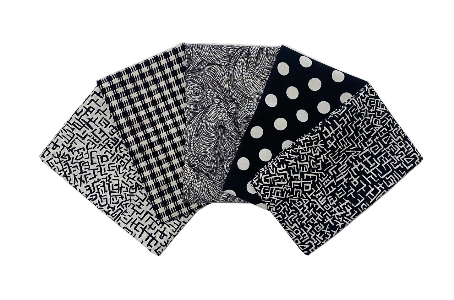 5 Yard Precut Bundle Black White Free Spirit Fabrics - (5) 1 Yard Cuts