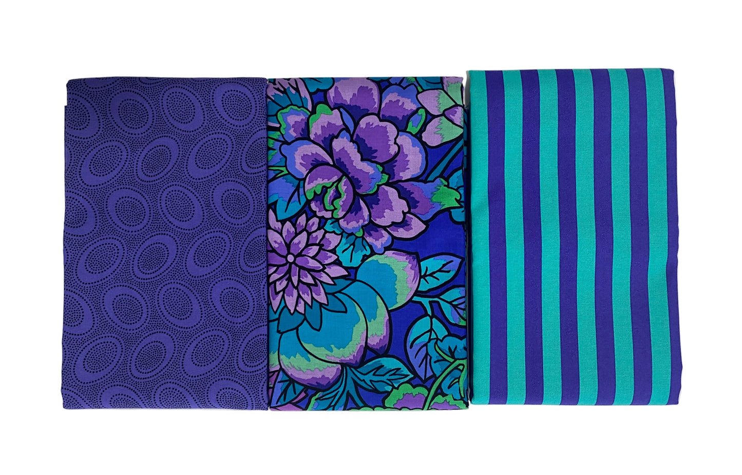 3 Yard Precut Bundle Blue Purple Free Spirit Fabrics - (3) 1 Yard Cuts Great for 3 Yard Quilts