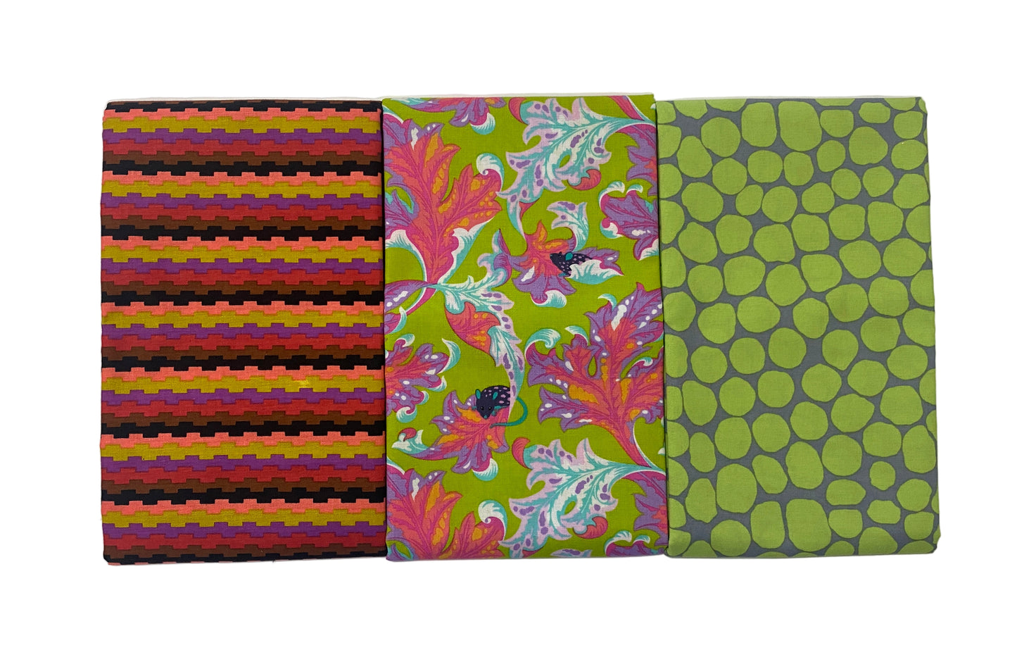 3 Yard Precut Bundle Green Pink Purple Free Spirit Fabrics - (3) 1 Yard Cuts Great for 3 Yard Quilts