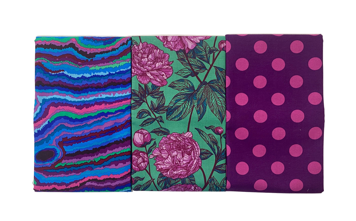 3 Yard Precut Bundle Purple Green Free Spirit Fabrics - (3) 1 Yard Cuts Great for 3 Yard Quilts
