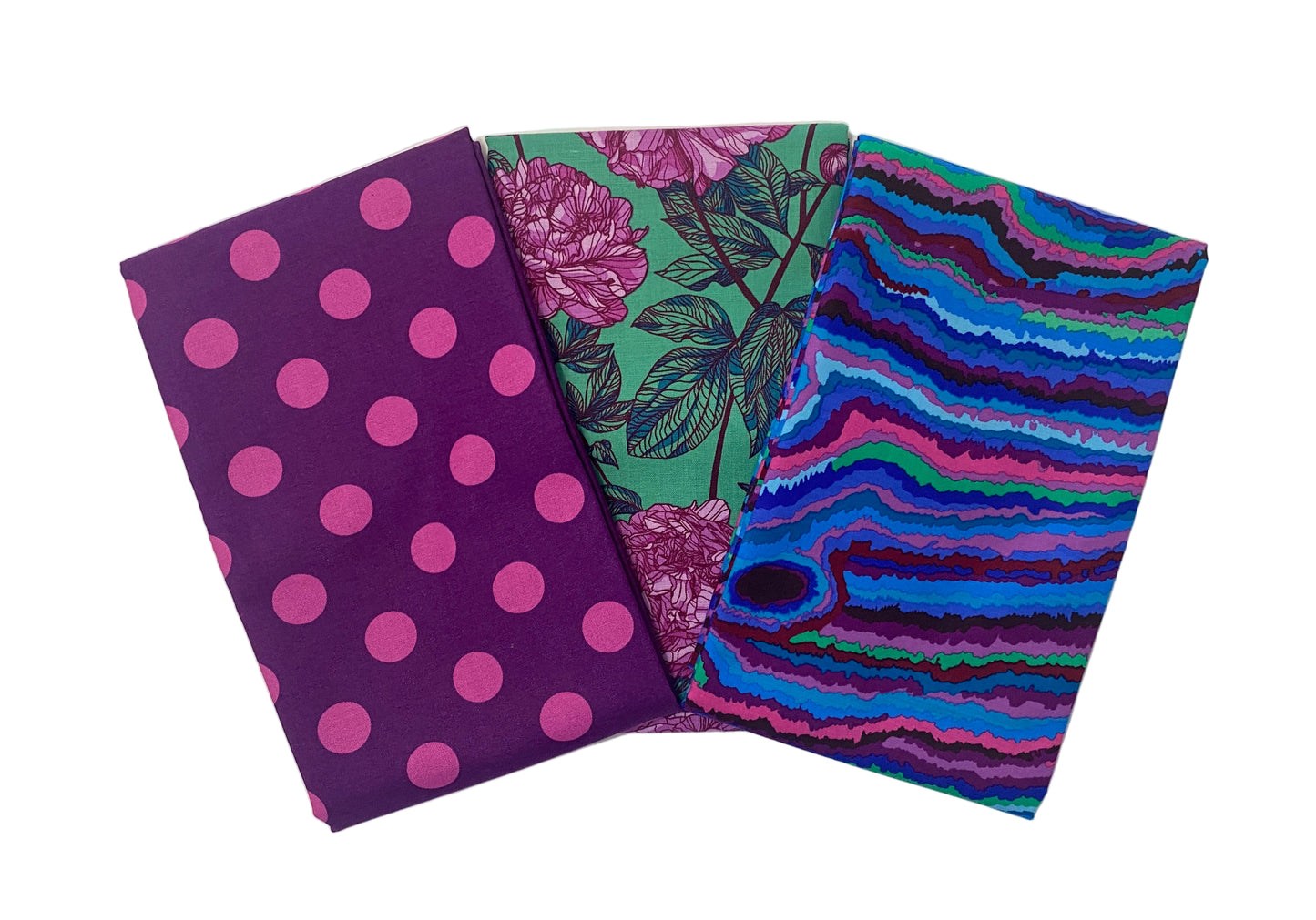 3 Yard Precut Bundle Purple Green Free Spirit Fabrics - (3) 1 Yard Cuts Great for 3 Yard Quilts