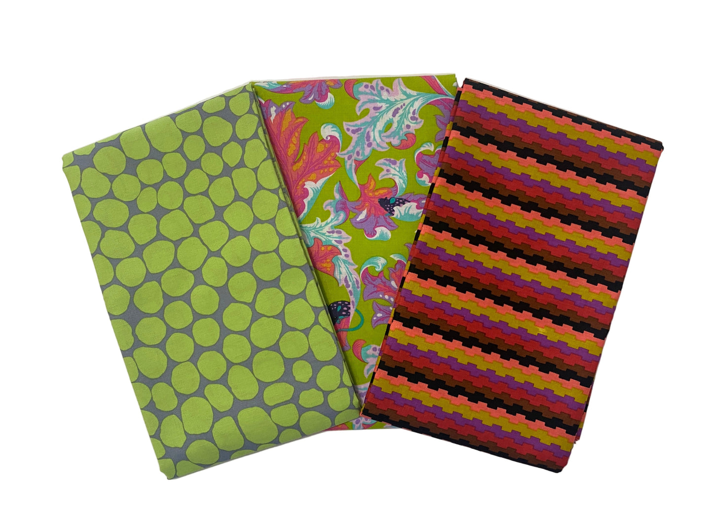 3 Yard Precut Bundle Green Pink Purple Free Spirit Fabrics - (3) 1 Yard Cuts Great for 3 Yard Quilts