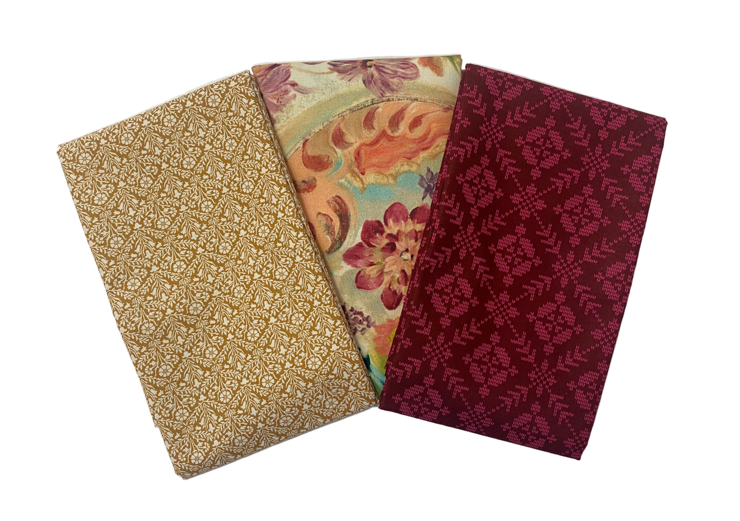 3 Yard Precut Bundle Peach Burgundy Free Spirit Fabrics - (3) 1 Yard Cuts Great for 3 Yard Quilts
