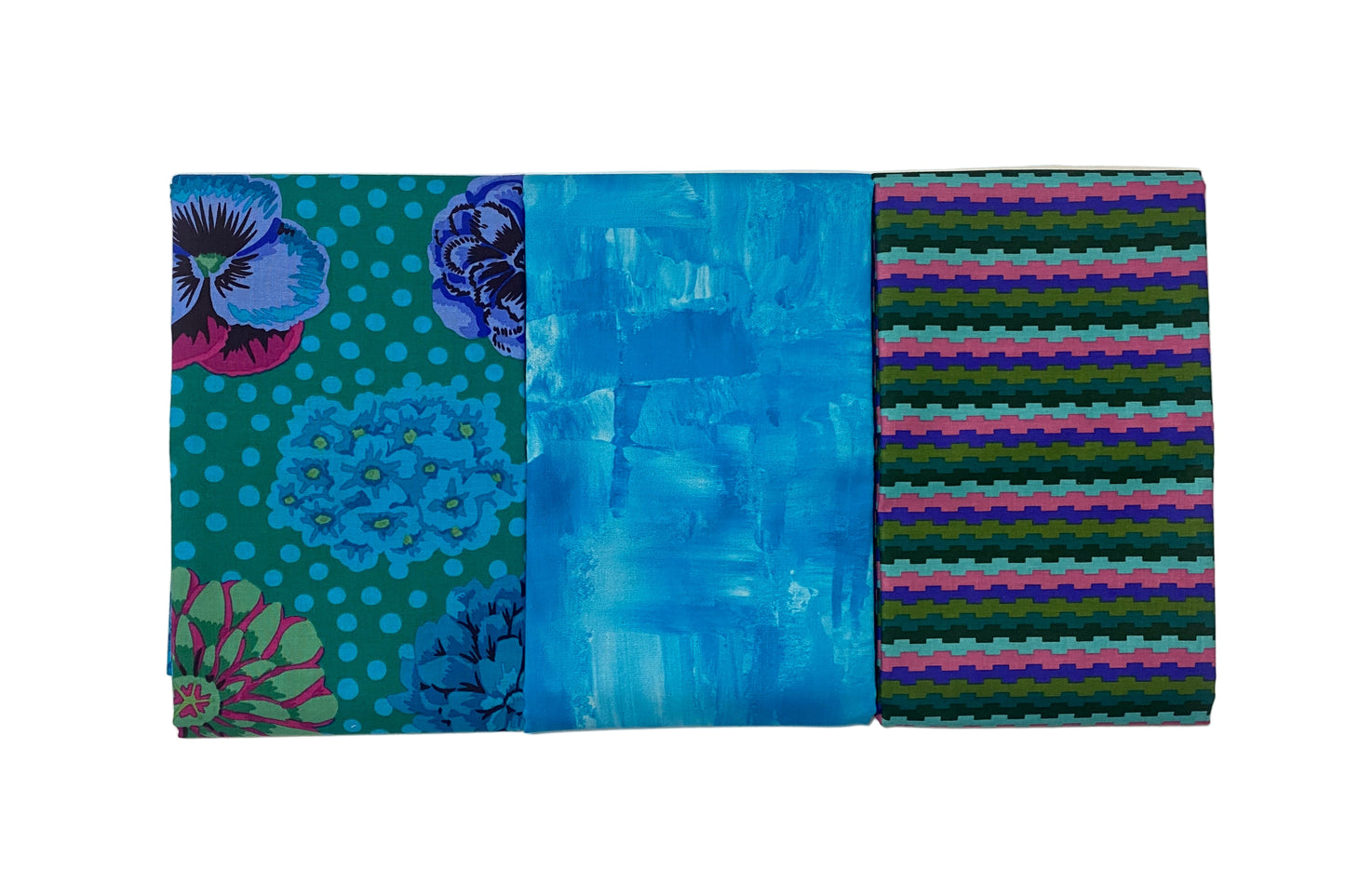 3 Yard Precut Bundle Blue Pink Purple Free Spirit Fabrics - (3) 1 Yard Cuts Great for 3 Yard Quilts