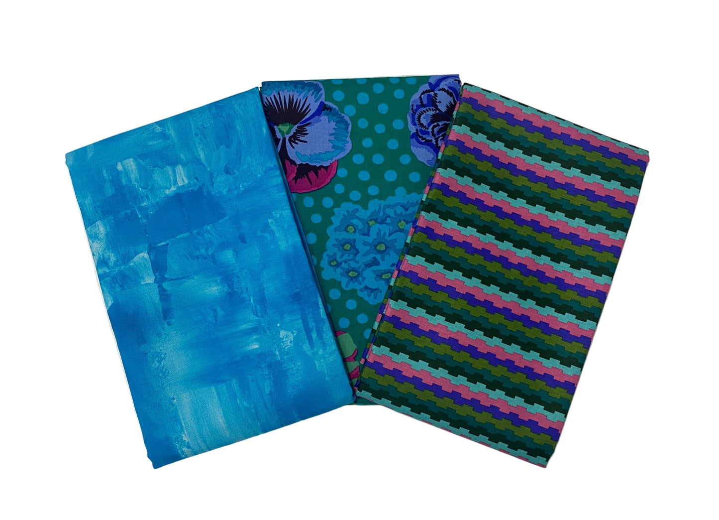 3 Yard Precut Bundle Blue Pink Purple Free Spirit Fabrics - (3) 1 Yard Cuts Great for 3 Yard Quilts