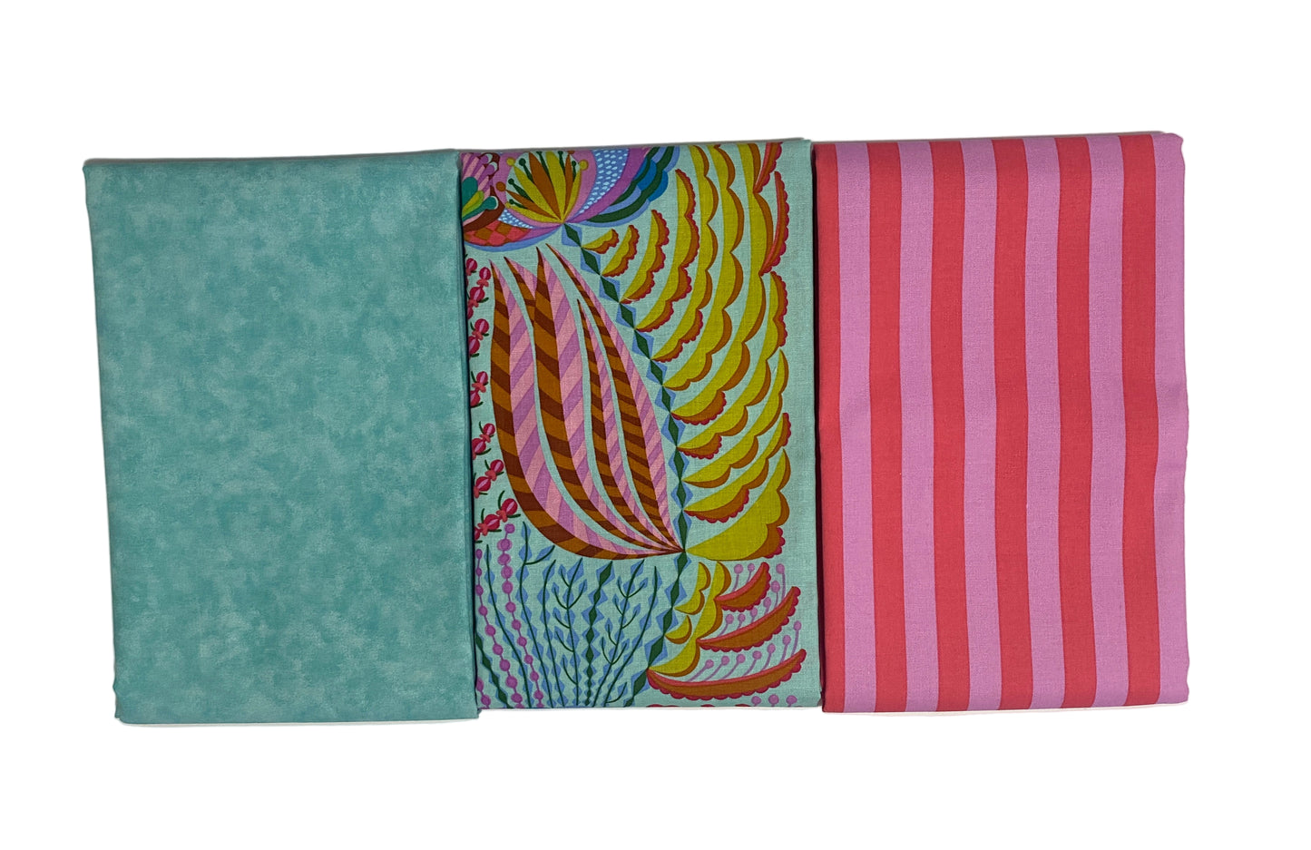 3 Yard Precut Bundle Pink Turquoise Cloud Nine and Free Spirit Fabrics - (3) 1 Yard Cuts Great for 3 Yard Quilts