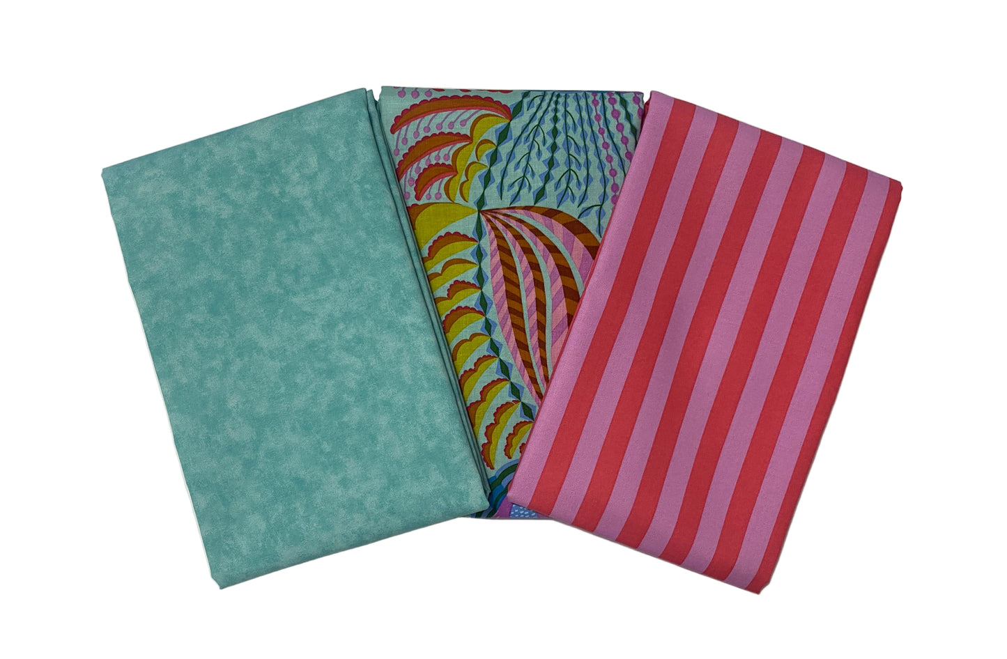 3 Yard Precut Bundle Pink Turquoise Cloud Nine and Free Spirit Fabrics - (3) 1 Yard Cuts Great for 3 Yard Quilts