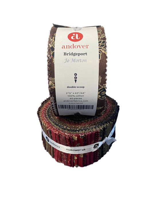Precut Fabric Jelly Roll Bridgeport Collection by Jo Morton for Andover Fabrics - 2 1/2" Strips