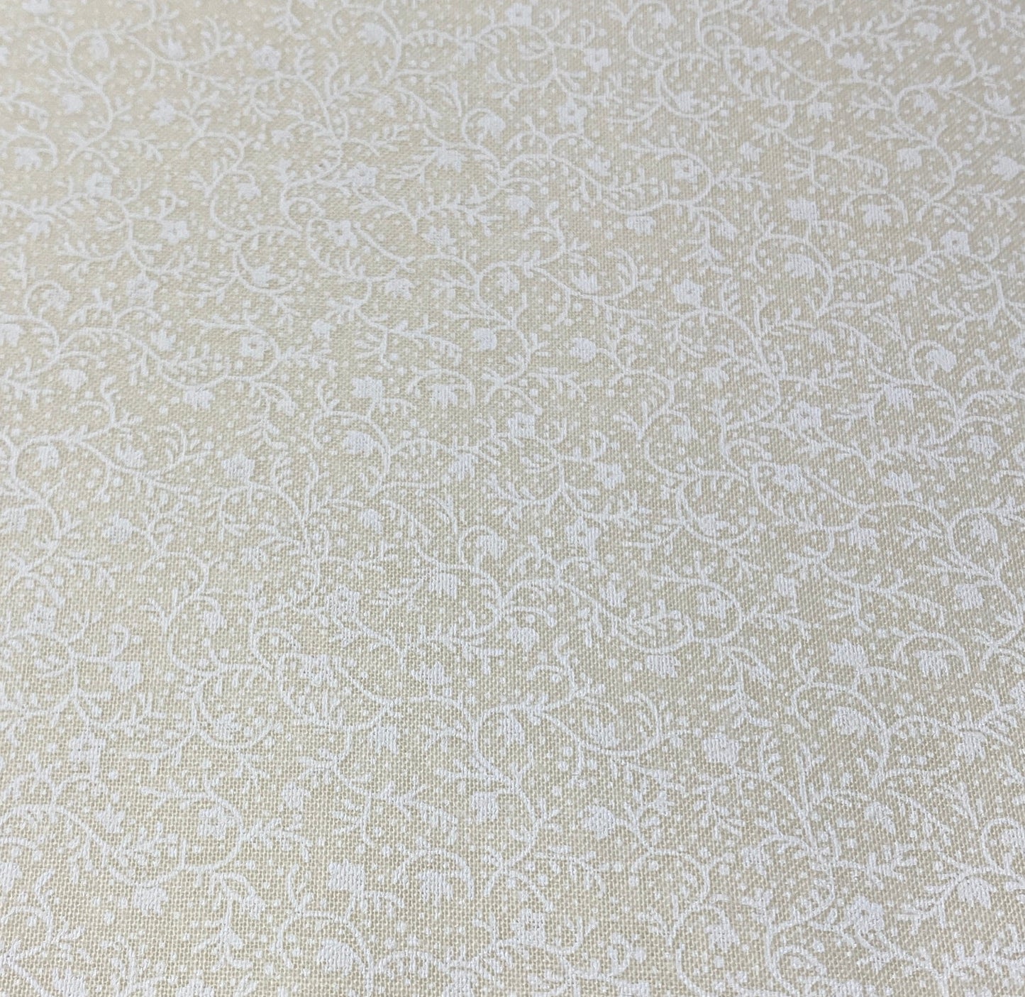 Ecru Quilting Fabric - Tiny Flowers and Vines Background Fabric - Sold by the Yard