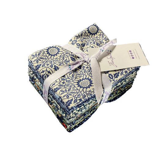 Fabric Fat Quarter Bundle | Delft Quilting Fabrics | 12 Pieces