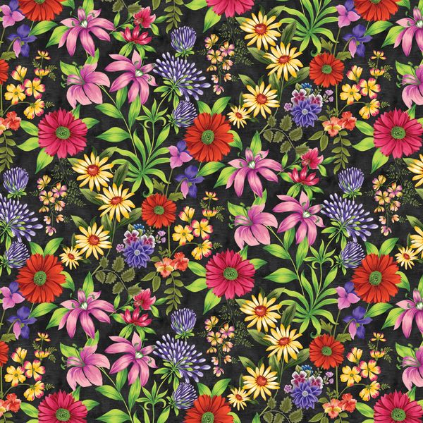 17 Fabric Fat Quarter Bundle - Inspired Blooms by Shannon Roberts for Benartex Artistry