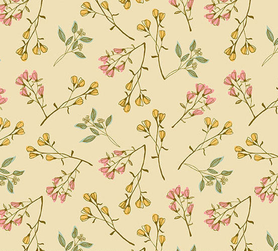 Precut Fabric Fat Quarters - Meadow Walk by Makower UK for Andover Fabrics - 22 Different Fabric Fat Quarters