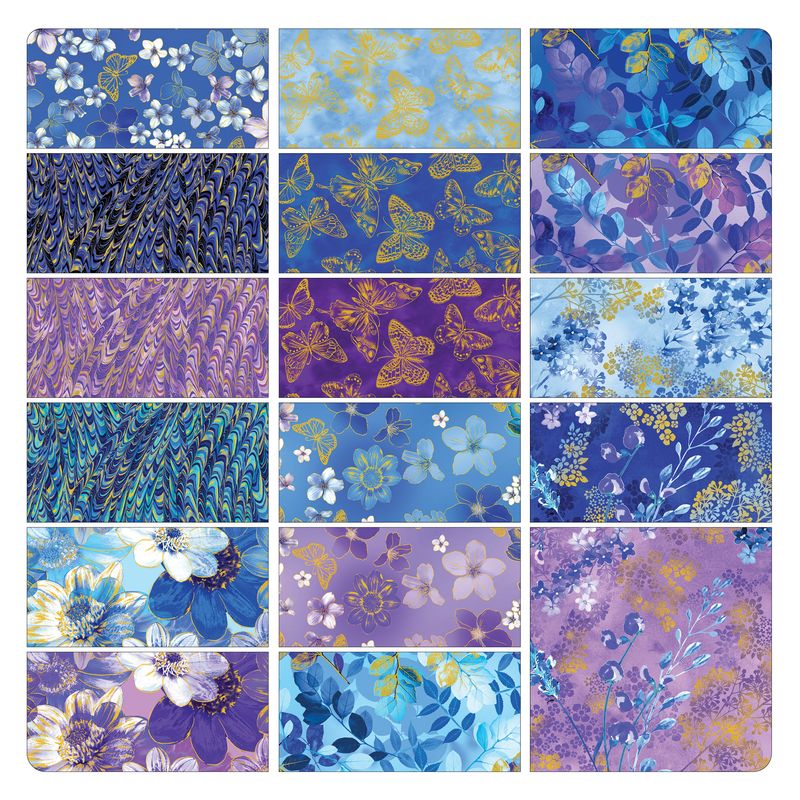 Precut Fabric Layer Cake Metallic Impressions by Kanvas Studio for Benartex Fabrics - 10" Fabric Squares