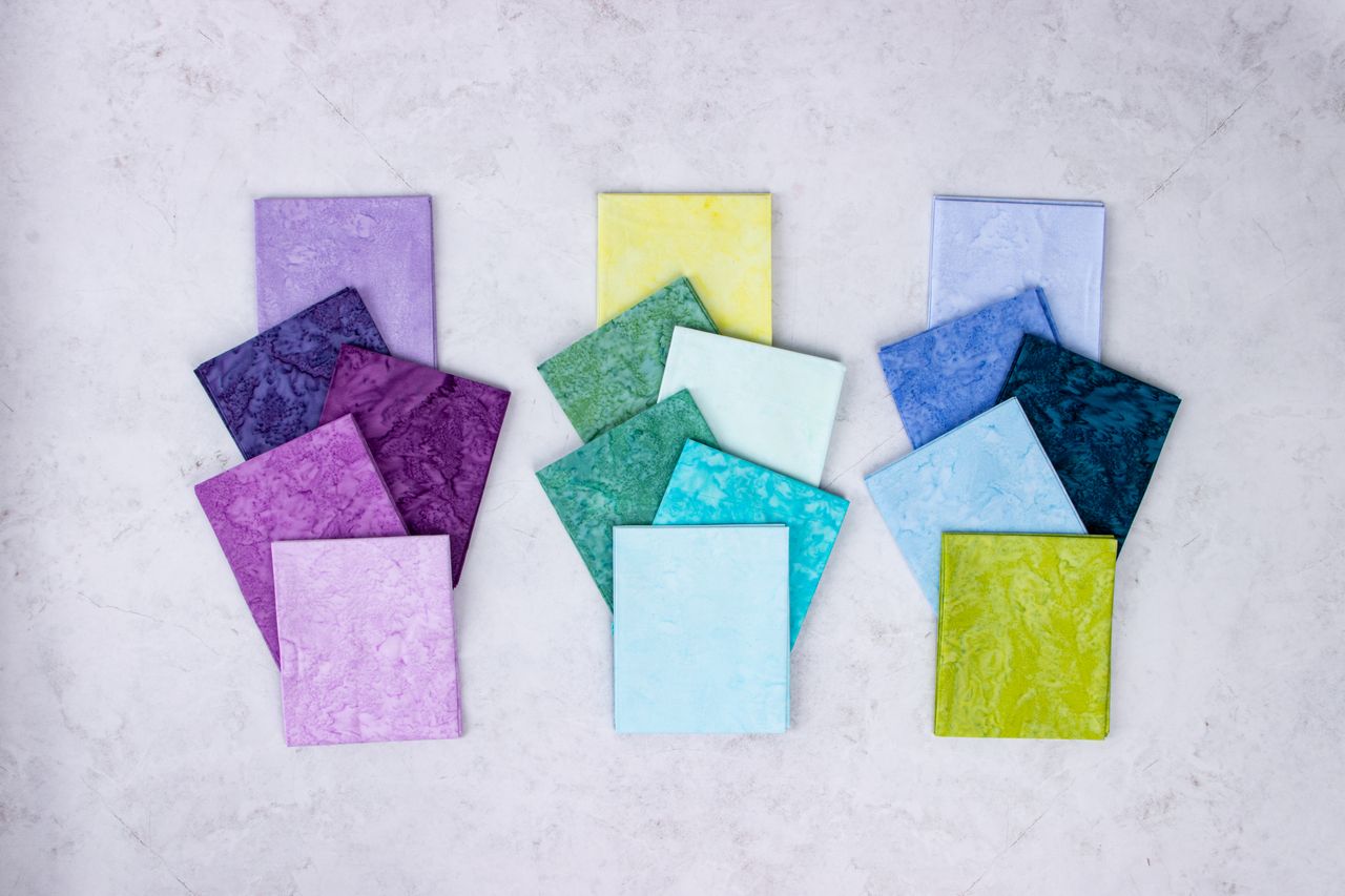 Precut Expressions Batik Fabric Charm Pack - Misty Meadows Hand Dyes by Riley Blake Designs - 5" Fabric Squares