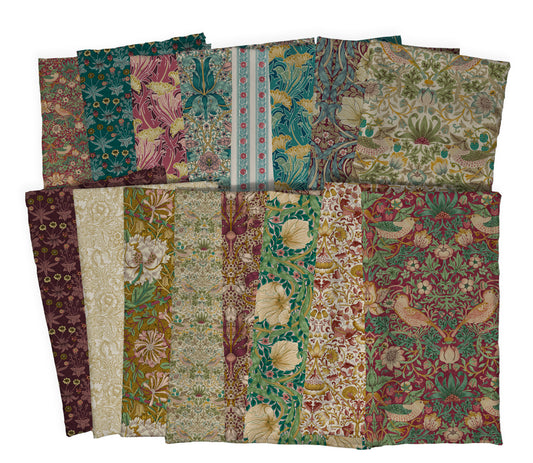 Fat Quarter Bundle Quilt Fabric | Free Spirit Morris & Co Lodden Collection | 20 Pieces