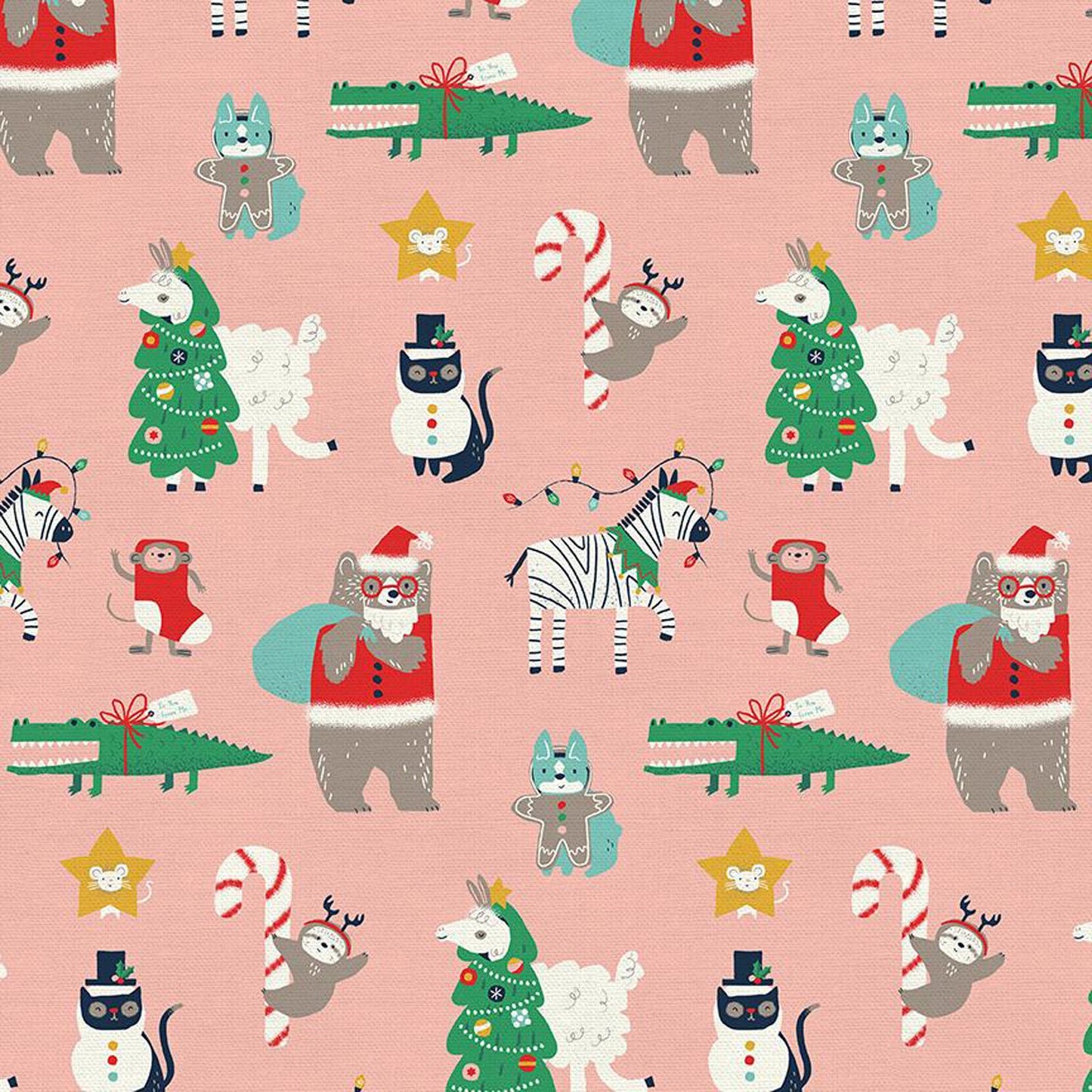 Precut Fabric Jelly Roll Oh What Fun by Elea Lutz for Poppie Cotton Fabrics - 2 1/2" Fabric Strips