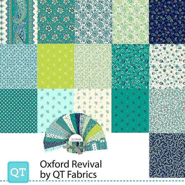 Precut Fabric Jelly Roll Oxford Revival Collection by QT Fabrics - 2 1/2" Strips