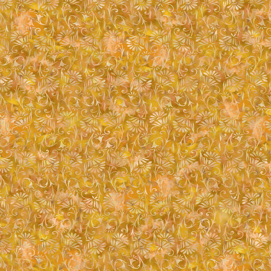 Golden Yellow Floral Blender | In The Beginning Prism II Collection | 100% Cotton Quilting Fabric