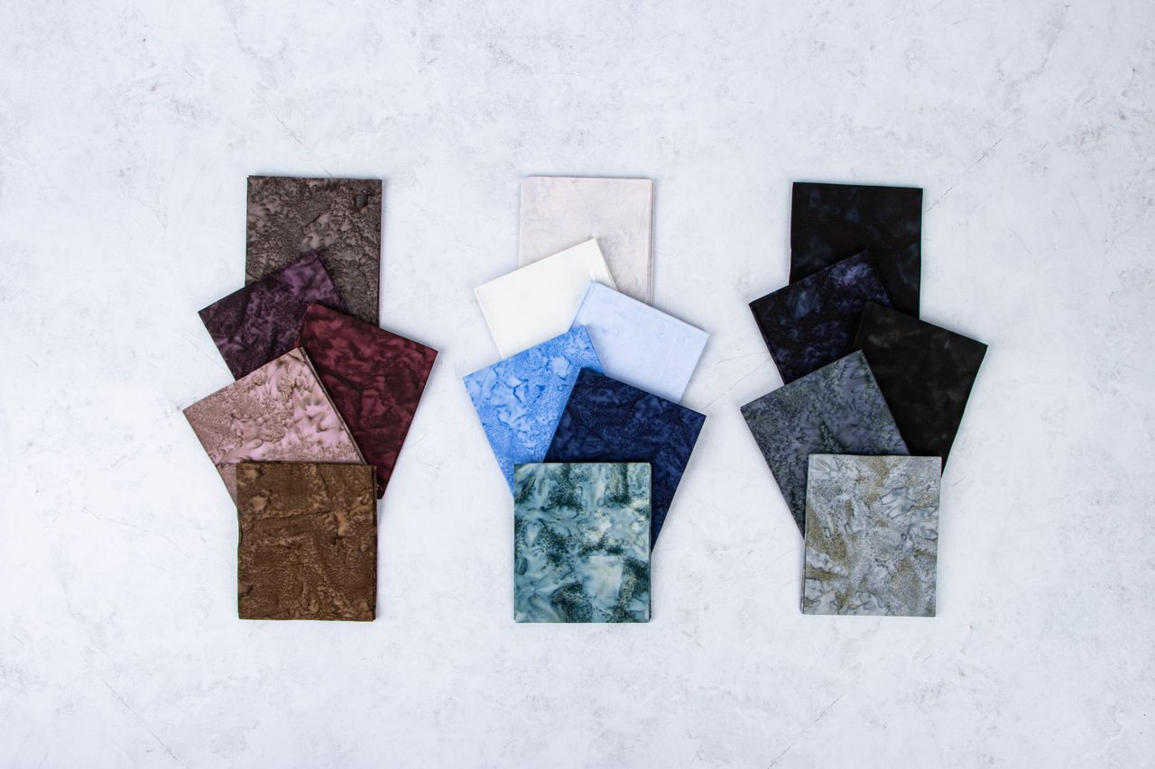 Precut Expressions Batik Fabric Charm Pack - Quartz Crystals Hand Dyes by Riley Blake Designs - 5" Fabric Squares
