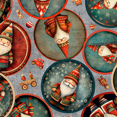 Precut Fabric Fat Quarters Santa's Workshop by Morris Creative Group for QT Fabrics - 14 Fat Quarters