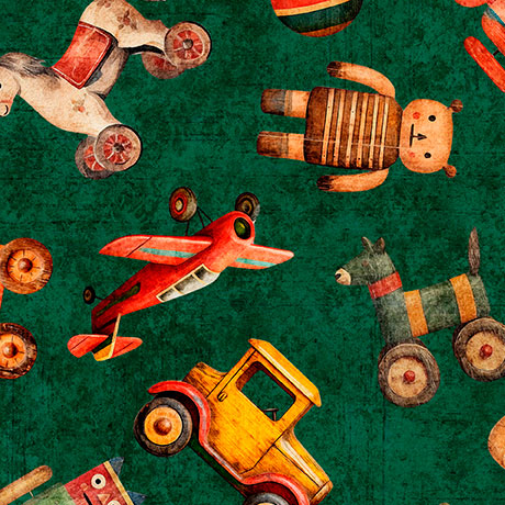 Precut Fabric Fat Quarters Santa's Workshop by Morris Creative Group for QT Fabrics - 14 Fat Quarters