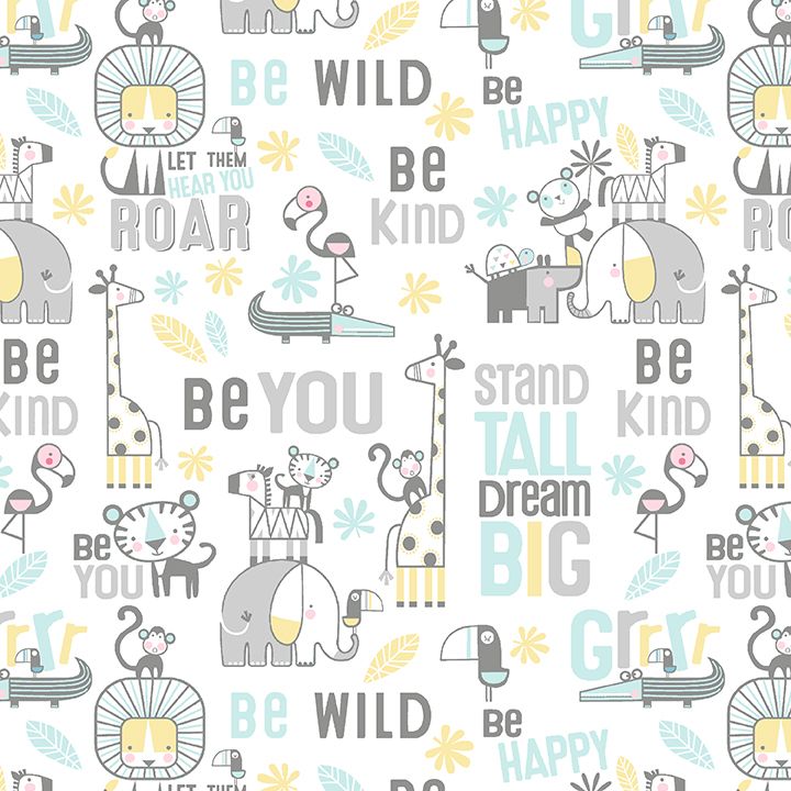 Precut Fabric Charm Pack - Snuggle in the Jungle Flannel by Jessica Flick for Benartex - 5" Fabric Squares