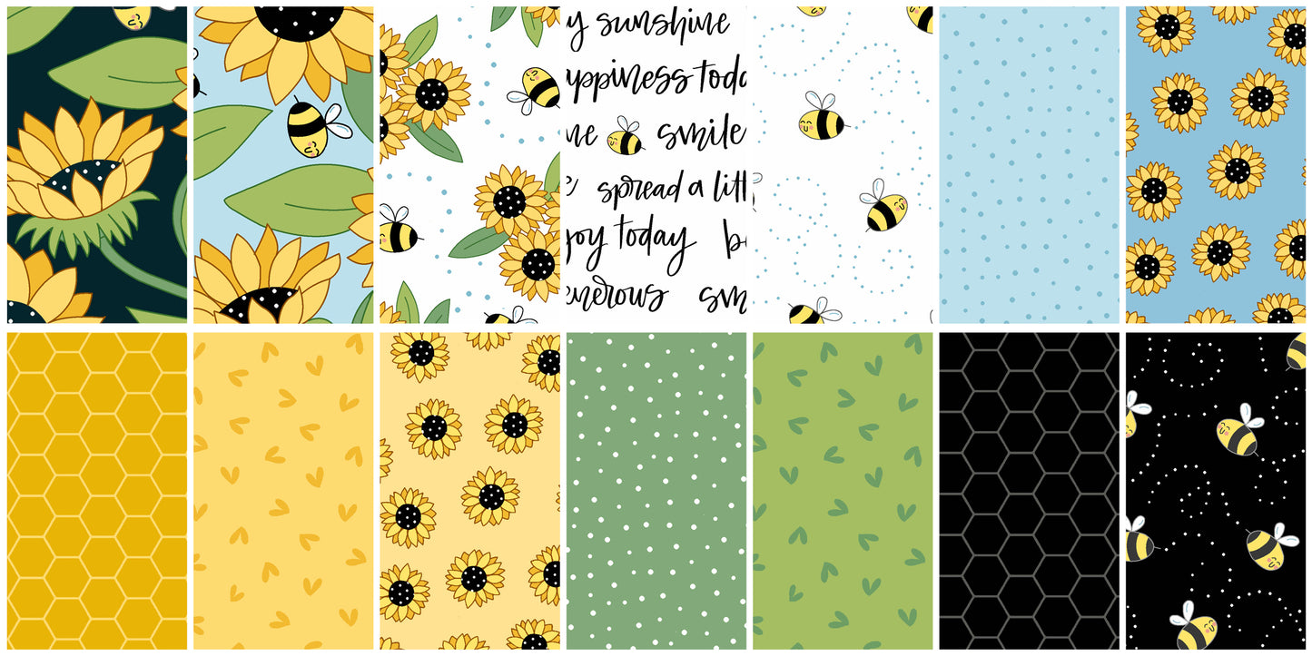 Precut Fabric Layer Cake Sunny Honey Collection by Amy Latta for Andover Fabrics - 10" Squares