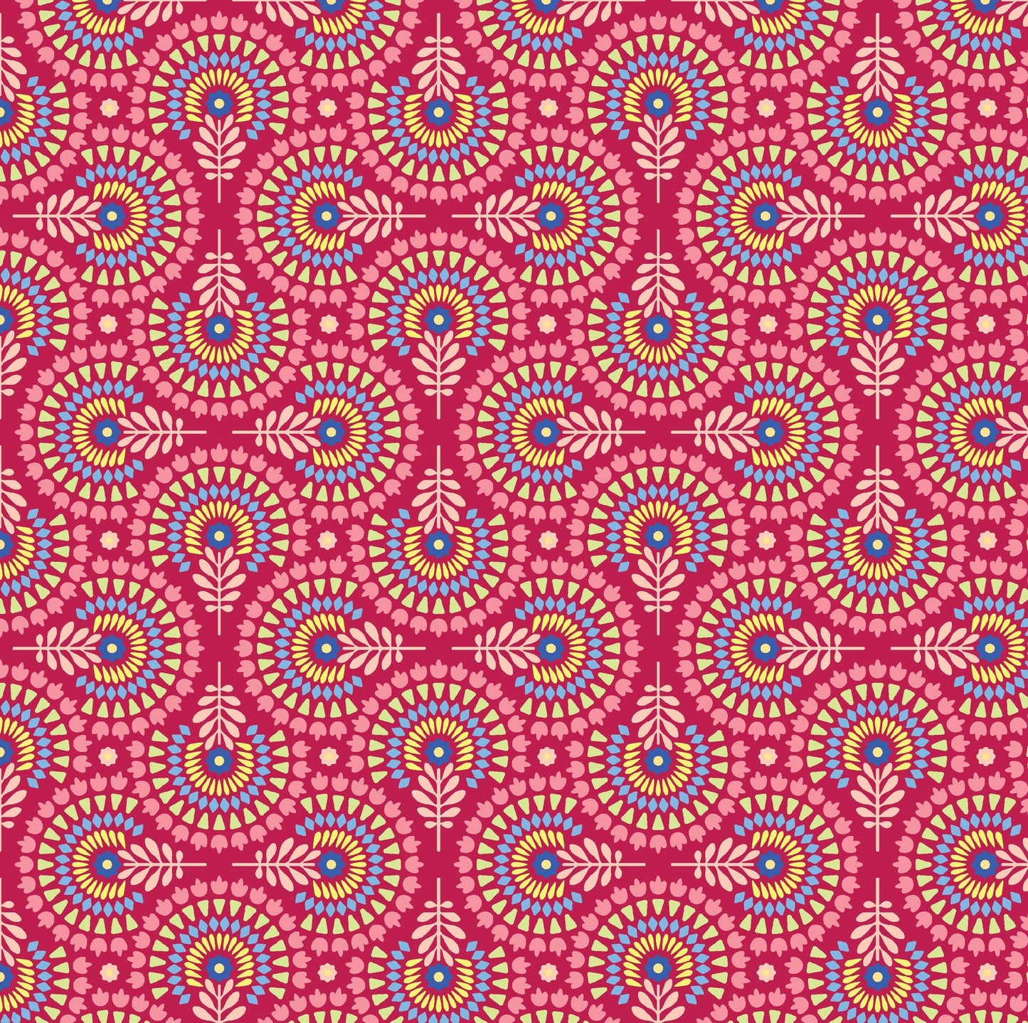 Fabric 5 Yard Bundle SUNNYSIDE (PINK) by Modern Quilt Studio for Benartex - Perfect Gift for Quilters - Free Shipping!