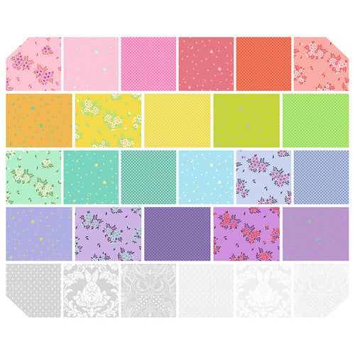 Precut Fabric Charm Pack True Colors by Tula Pink for Free Spirit Fabrics - 5" Fabric Squares