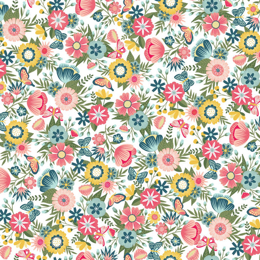 43-44" Wide VINTAGE FLORA Main Floral Quilt Fabric by Kimberbell for Maywood Studio - Sold by the Yard