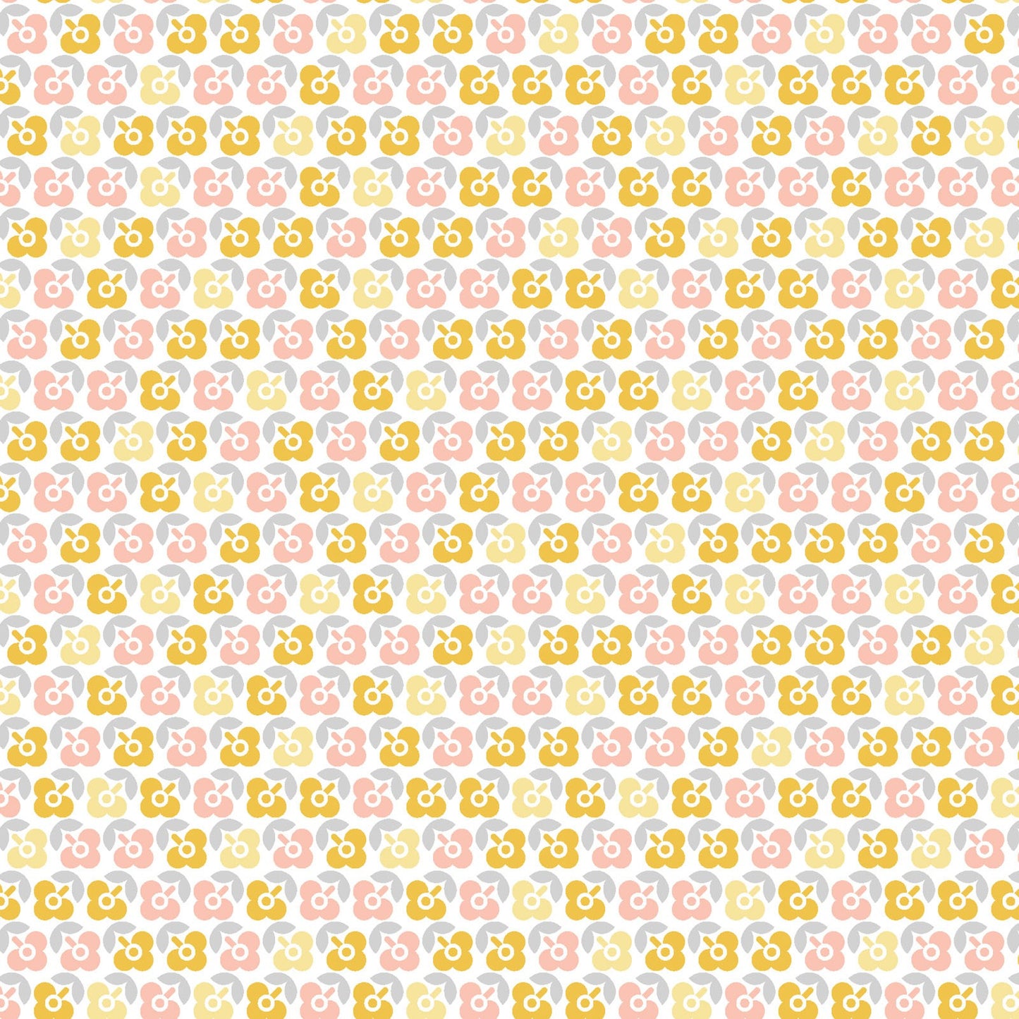43-44" Wide VINTAGE FLORA Yellow Lucky Flower Quilt Fabric by Kimberbell for Maywood Studio - Sold by the Yard