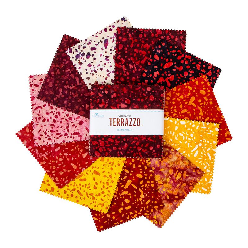 Precut Expressions Batik Fabric Charm Pack - Volcanic Terrazzo Elementals by Riley Blake Designs - 5" Fabric Squares