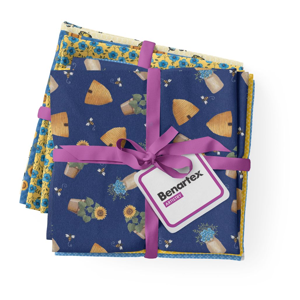 16 Fabric Fat Quarter Bundle - Wildflower Honey by Dianna Swartz for Benartex Artistry