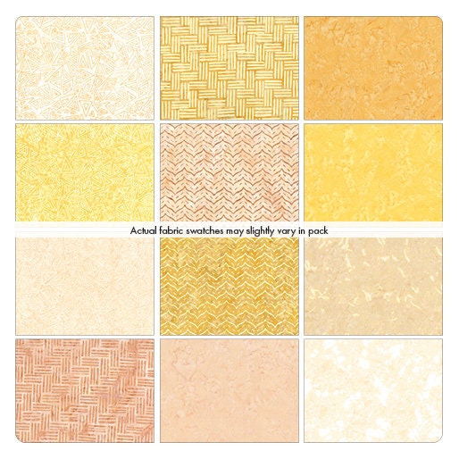 Fabric Design Roll Bali (Triple Dyed Balis) GOLDEN BEACH Strip-Pies for Benartex - 2 1/2" Wide Strips - Quilt Fabric