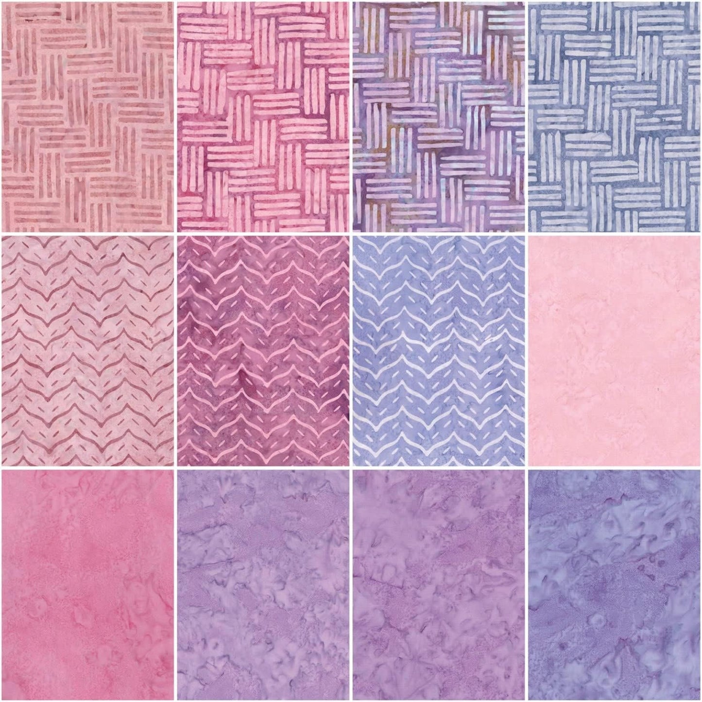 Fabric Design Roll Batik BALI PERENNIALS (Triple Dyed Balis) Strip-Pie for Benartex - 2 1/2" Wide Strips - Quilt Fabric