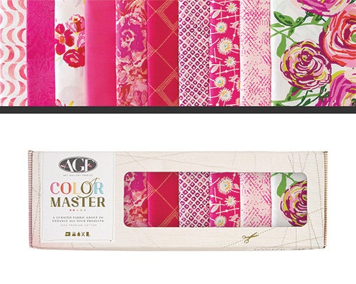 Quilt Shop Quality Fabric Half Yard Pack LIFE is PINK AGF Color Master - Art Gallery Fabrics - 10 Coordinating 1/2 Yard Cuts