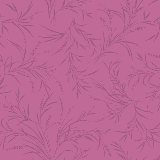43-44" Wide OPAL ESSENCE FOLIAGE Dark Pink with Pearlescent Quilt Fabric by Maywood Studio - Sold by the Yard