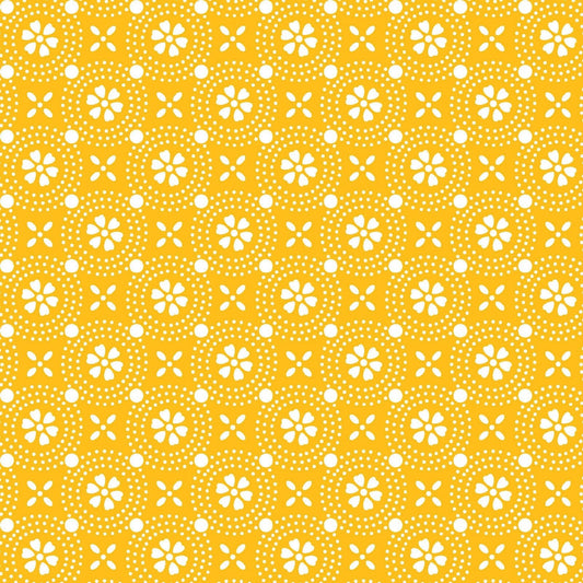 43-44" Wide KIMBERBELL BASICS DOTTED Circles Yellow Quilt Fabric for Maywood Studio - Sold by the Yard