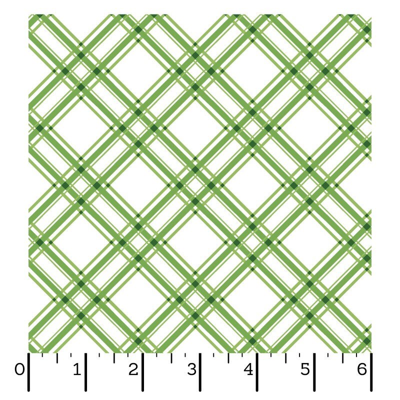 43-44" Wide KIMBERBELL BASICS DIAGONAL Plaid Green Quilt Fabric for Maywood Studio - Sold by the Yard