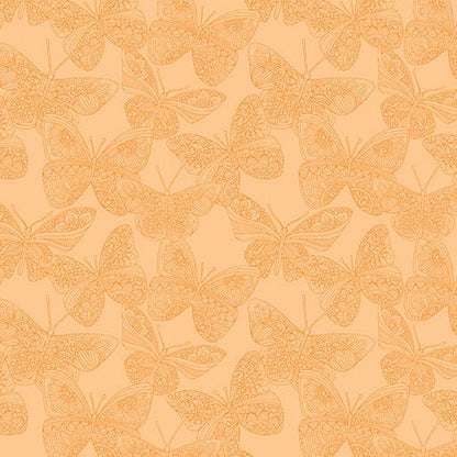 43-44" Wide BUTTERFLY BLISS Peach Quilt Fabric by Contempo for Benartex - Sold by the Yard