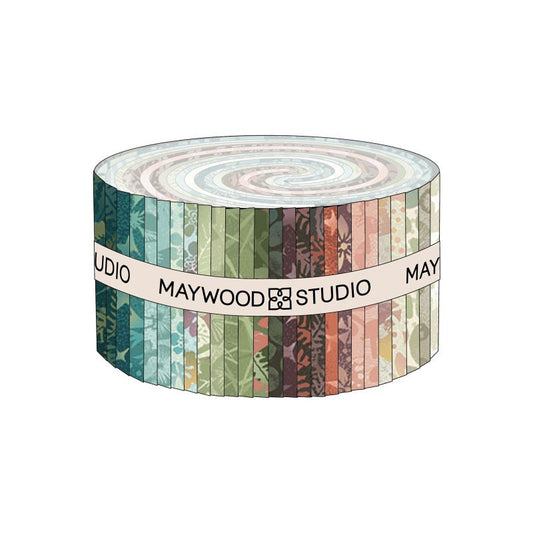 2 1/2" Fabric Design Roll - FOREST CHATTER by Maywood Studio - 40 Fabric Strips 2-1/2" x 42" - 25 Different Fabrics