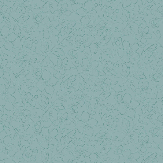 43-44" Wide OPAL ESSENCE FLORAL Teal/Aqua with Pearlescent Quilt Fabric by Maywood Studio - Sold by the Yard