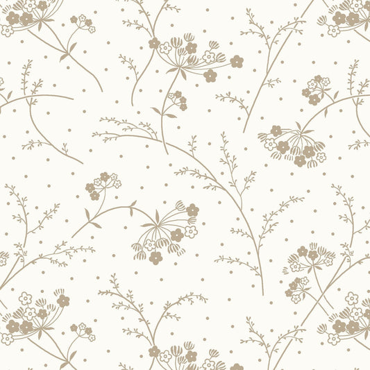 43-44" Wide KIMBERBELL BASICS Make a Wish Soft White & Taupe Quilt Fabric for Maywood Studio - Sold by the Yard