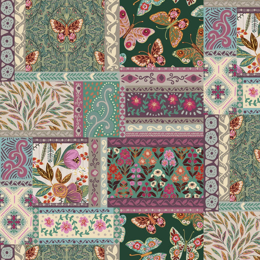 43"-44" Wide FOLK FLORA Bountiful Patchwork Quilt Fabric by 3 Wishes Fabric - Sold by the Yard