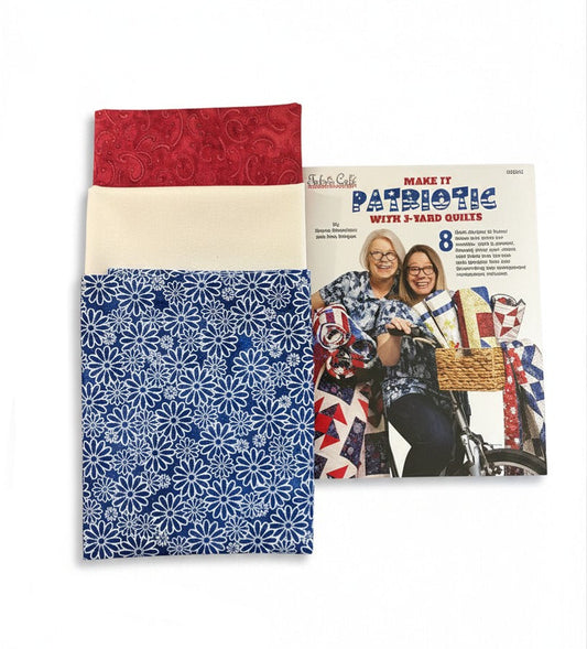 3 Yard Quilt Kit | Make it Patriotic With 3-Yard Quilts Book | 3 Yards of Coordinating Fabric