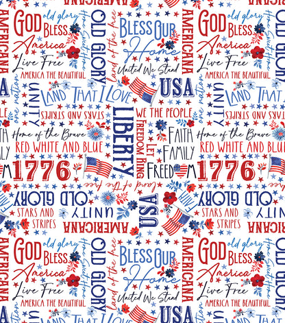 Precut Fabric Layer Cake Faith Family Freedom by Nicole Decamp for Benartex - 10" Fabric Squares