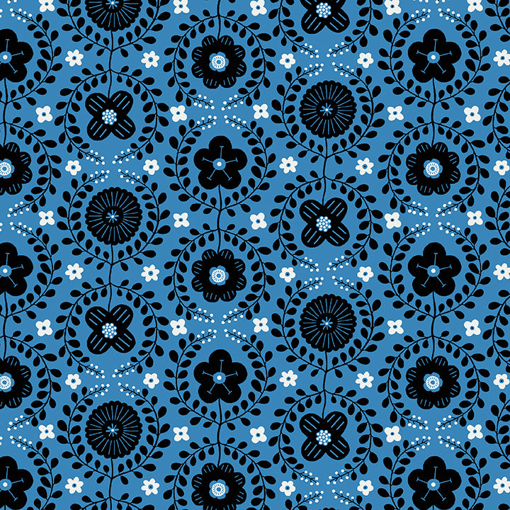 Jelly Roll Quilt Fabric | Black White and Bloom | 40 Pieces