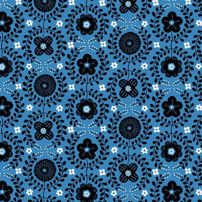 Jelly Roll Quilt Fabric | Black White and Bloom | 40 Pieces